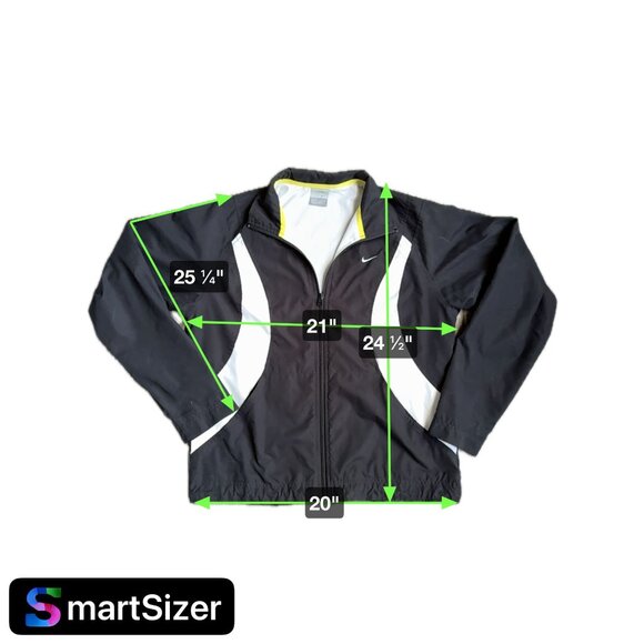 Vtg Women Nike‎ Track Jacket Y2K Black White Yellow Accents M Tennis Prep - Picture 6 of 7